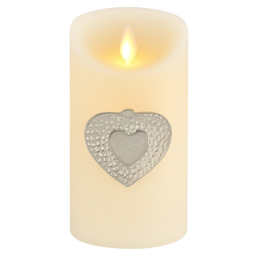 Marrakesch Orient & Mediterran Interior LED-Kerze Kerzenpin Caloge A 6cm Silber, Boho Vintage Kerzenstecker Advent Deko (1-tlg), Handarbeit