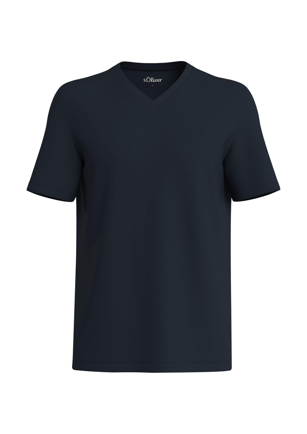s.Oliver T-Shirt T-Shirt V-Ausschnitt, kurzarm, Baumwolle, einfarbig – Bild 5 von 5