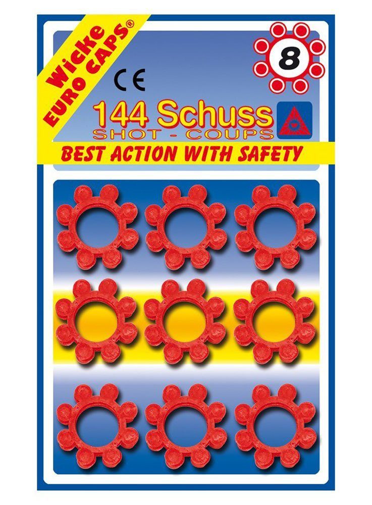 Sohni Wicke Игрушкиmunition 8-Schuss-Munition für Игрушкиpistolen, 18 Ringe, Zündhütchen-Ring, für zahlreiche Игрушкиwaffen geeignet
