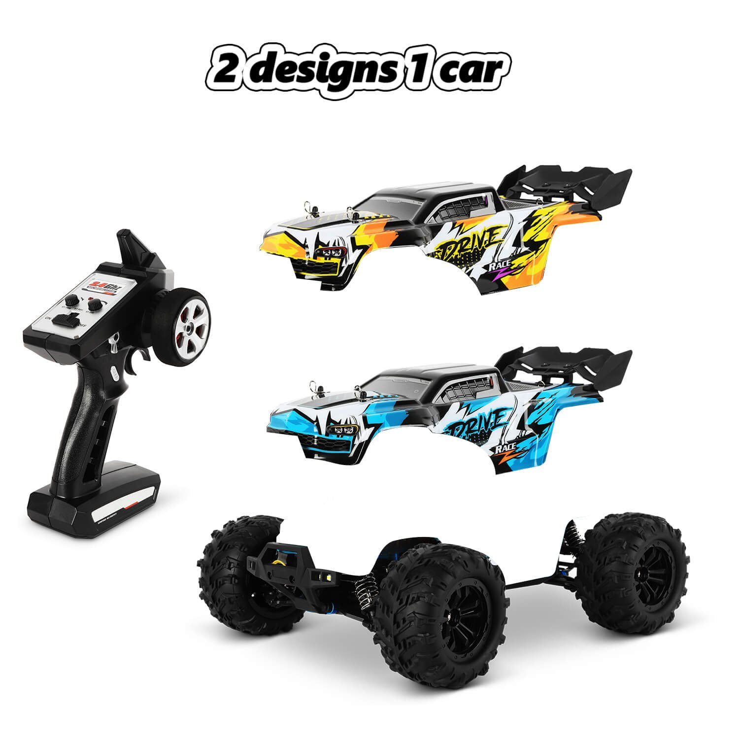 Blij´r RC-Auto DRIVE ferngesteuertes RC Auto 70 km/h, 2 Chassis, 1:16 ...