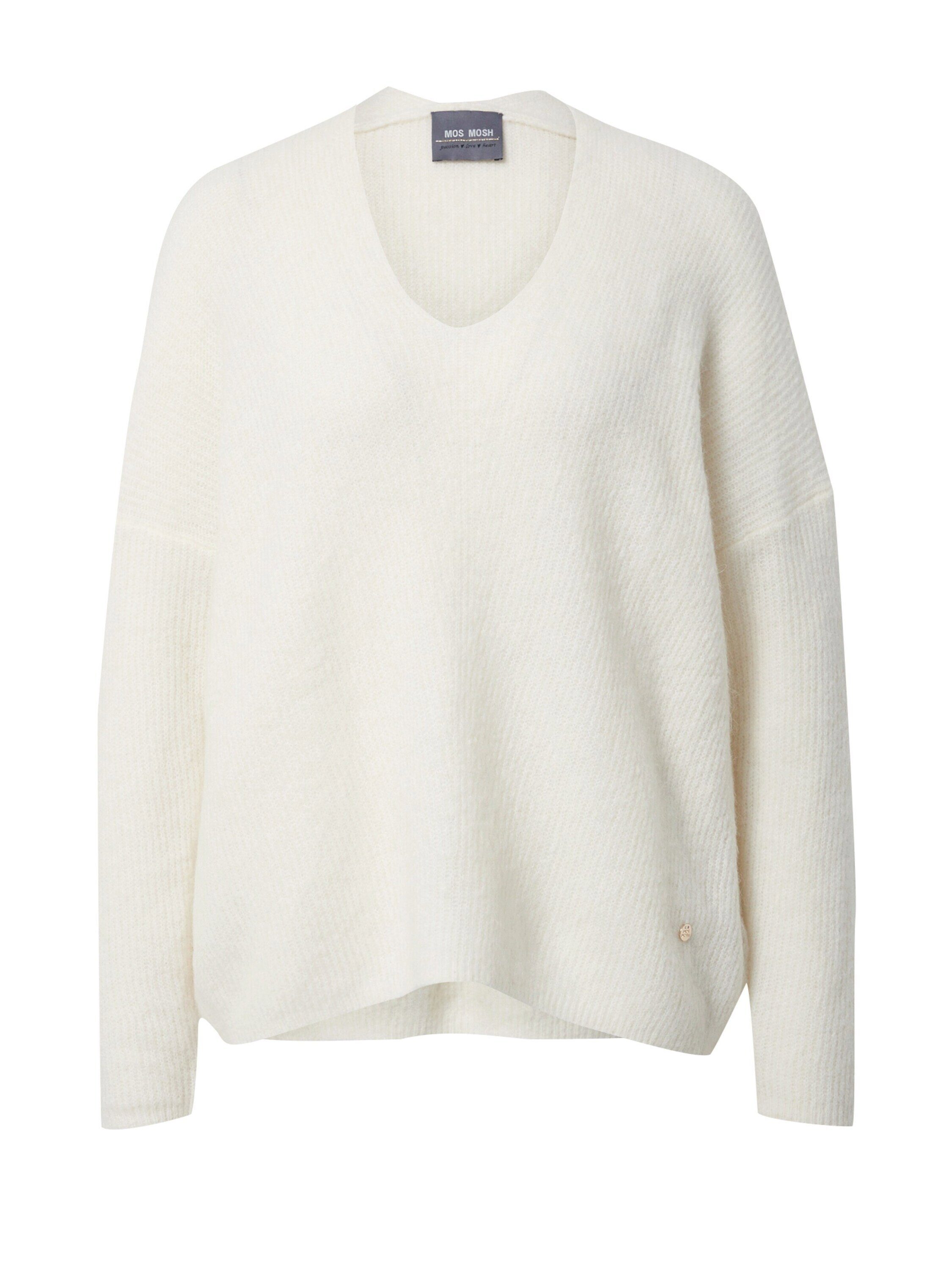 Details Mosh Plain/ohne Mos ecru Strickpullover (1-tlg)