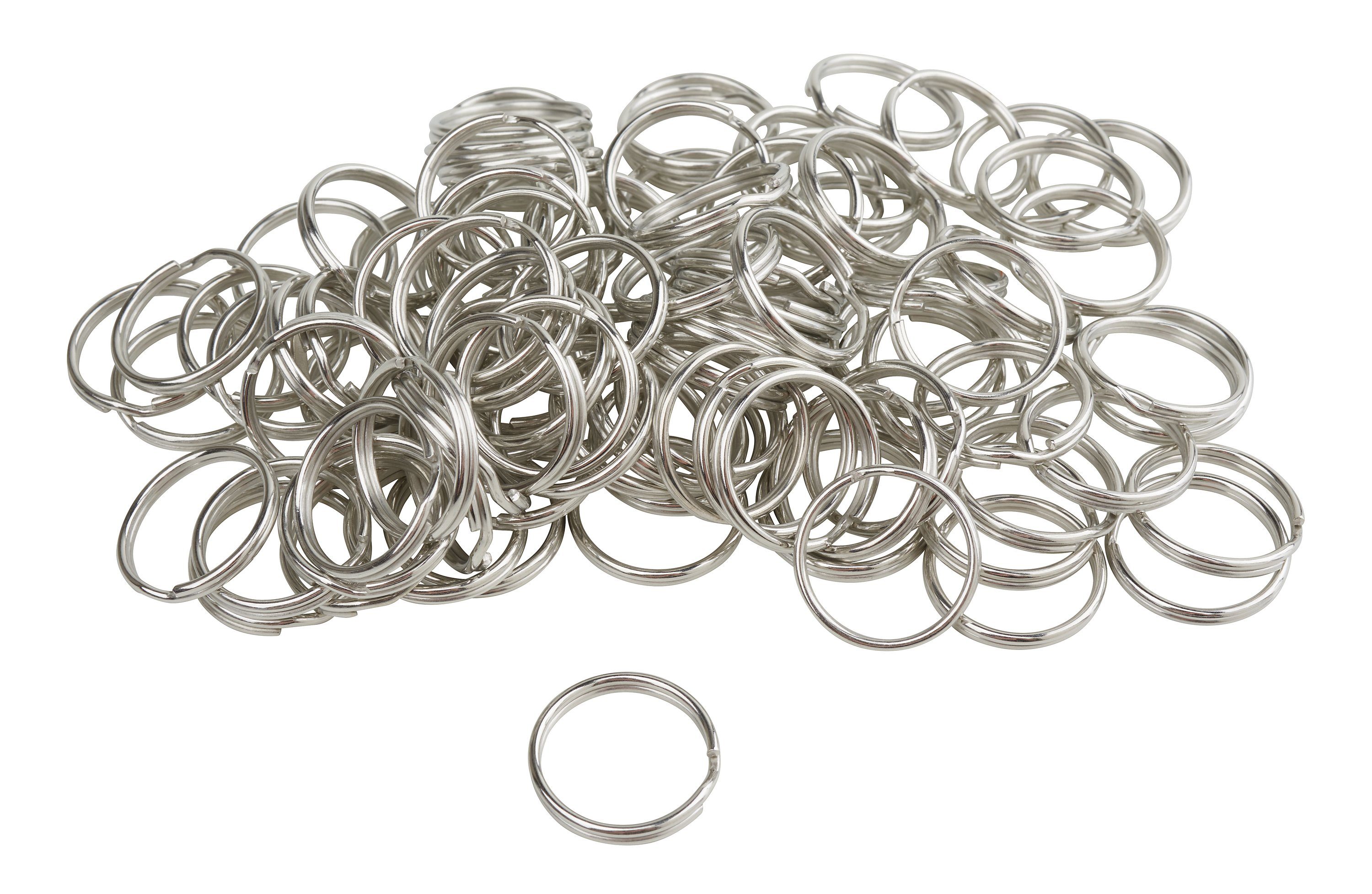 VBS XXL Schmuckset Schlüssel-Spaltringe, 100 Stück, Ø 2cm