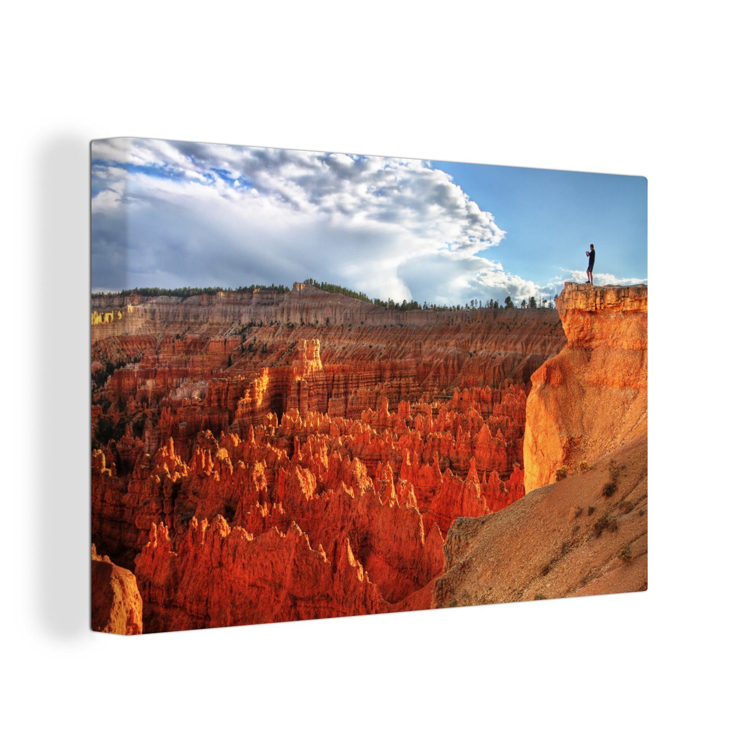 OneMillionCanvasses® Leinwandbild Blick über den Bryce Canyon National Park in den Vereinigten Staaten, (1 St), Wandbild Leinwandbilder, Aufhängefertig, Wanddeko, 30x20 cm
