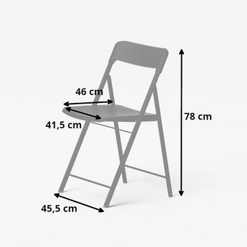 moebel-dich-auf Klappstuhl BELLA (Design-Klappstuhl Faltbarer Stuhl Gastronomieklappstuhl Caféklappstuhl), Struktur aus lackiertem Stahl