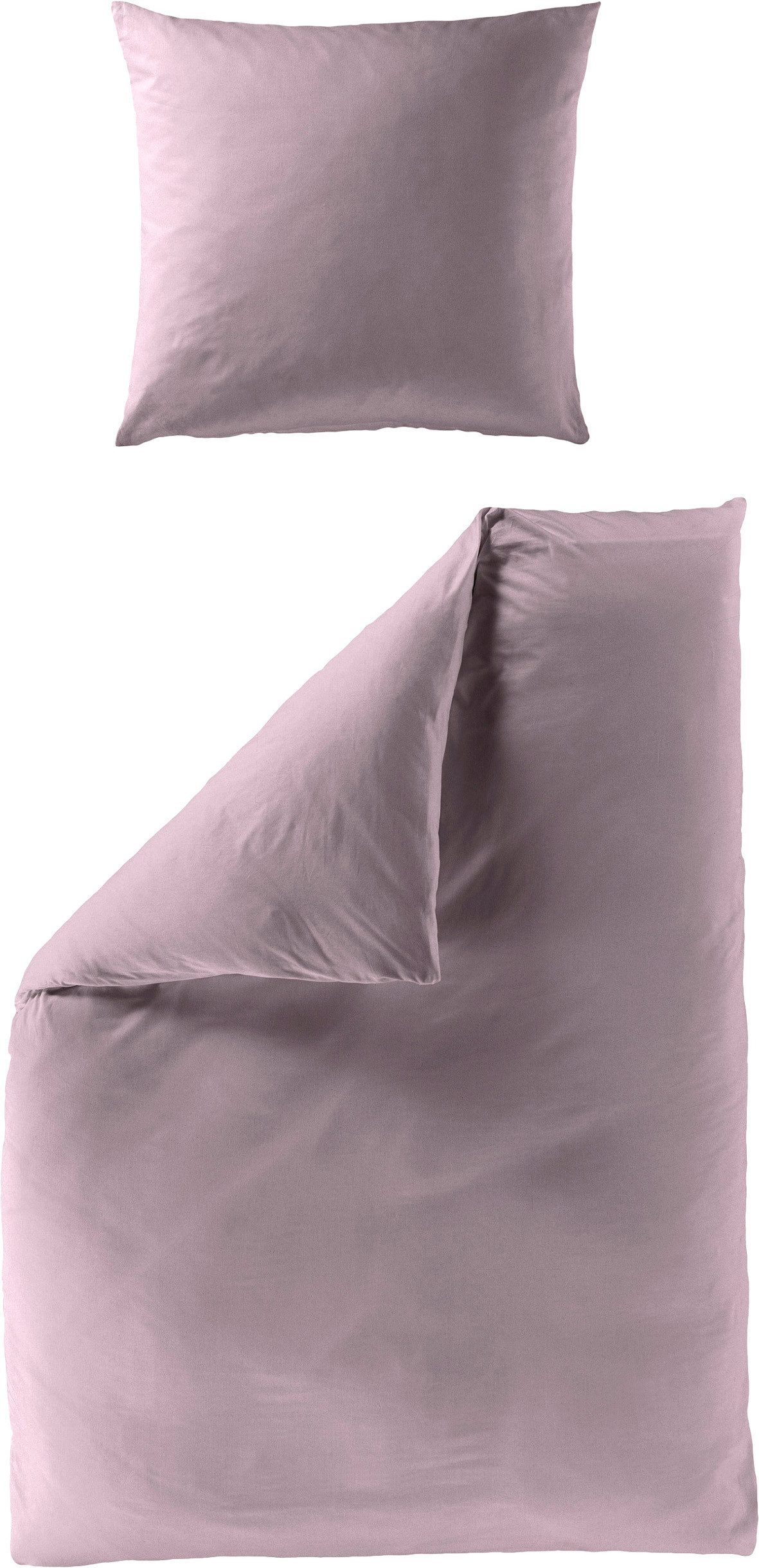 BIERBAUM Bettwäsche Elegant uni, Mako-Satin, 2 teilig, Mako-Satin, 100 % Baumwolle, Uni, pflegeleicht