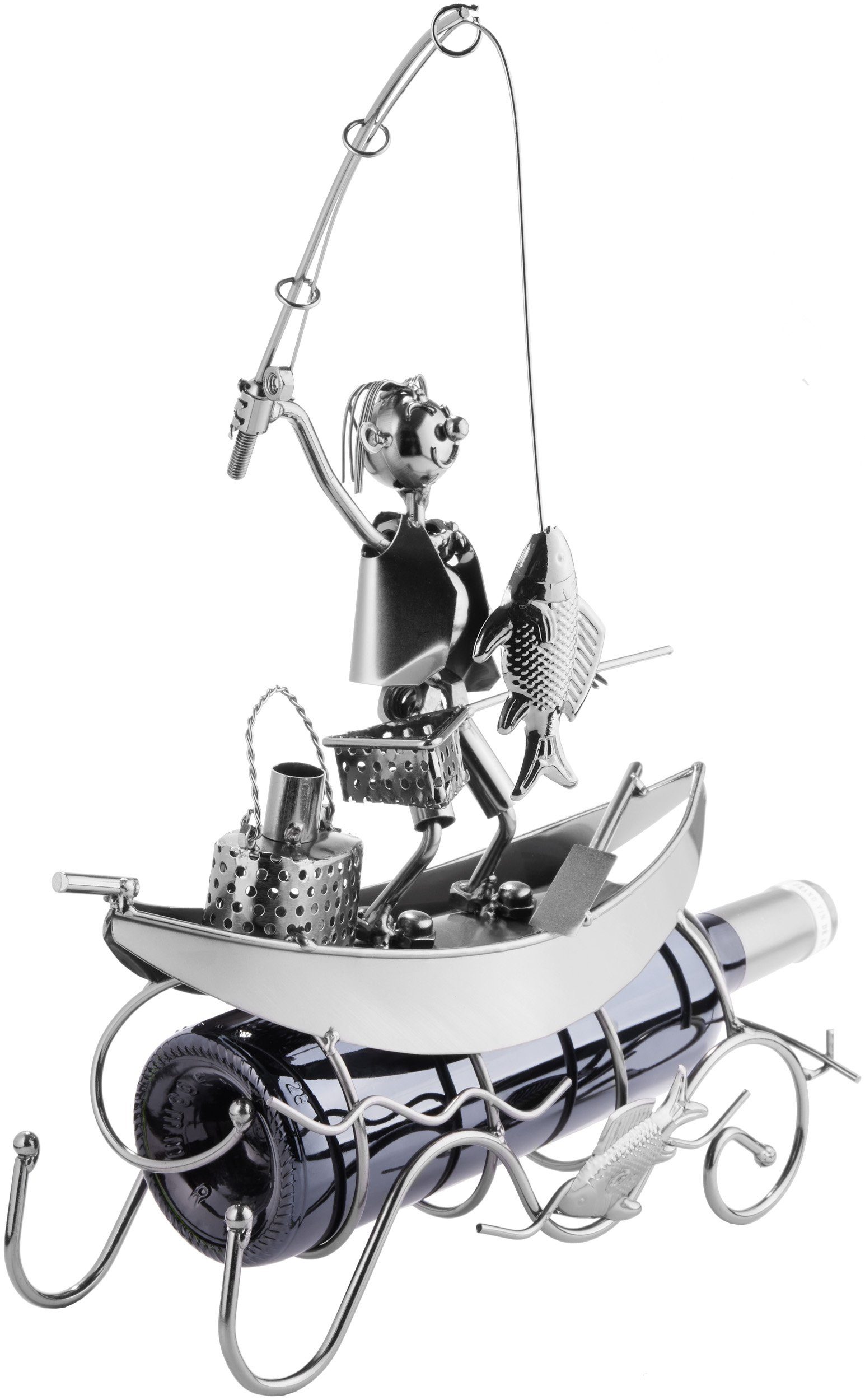 BRUBAKER Weinflaschenhalter Fischer in einem Boot Flaschenhalter, (inklusiv günstig online kaufen