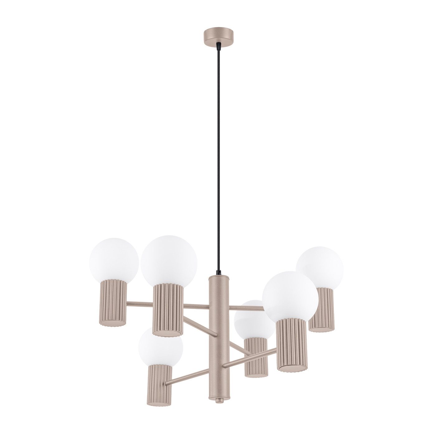 SOLLUX lighting Kronleuchter Kronleuchter Halo 6 Taupe, Nicht enthalten