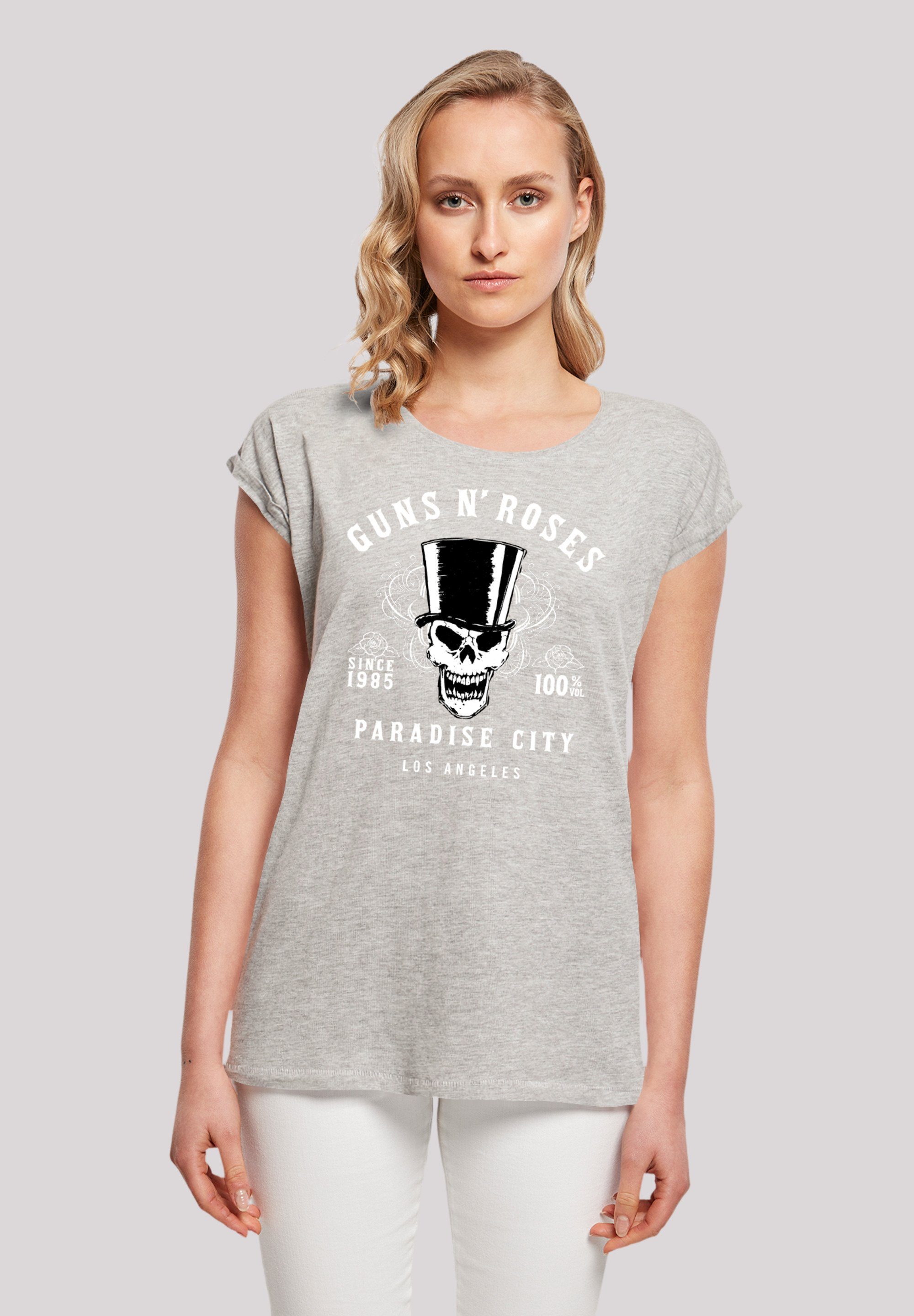 T-Shirt heather Guns Band grey F4NT4STIC Label Whiskey Rock 'n' Roses Premium Qualität