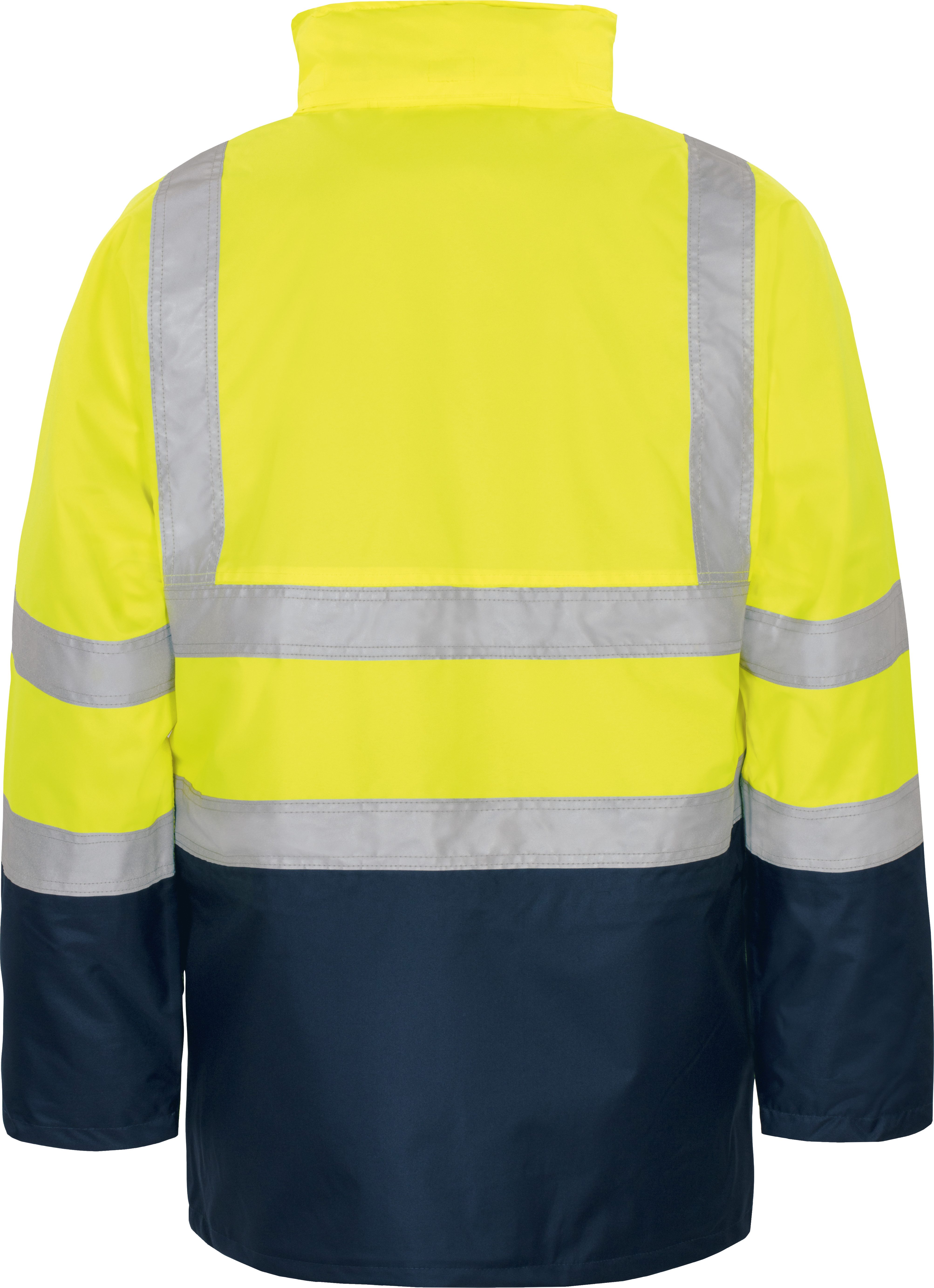 vizwell Funktionsparka 5 in1 Warnschutz Parka Arbeitsjacke Winterjacke mit Kapuze wasserdicht, auch als Weste tragbar – Bild 3 von 5