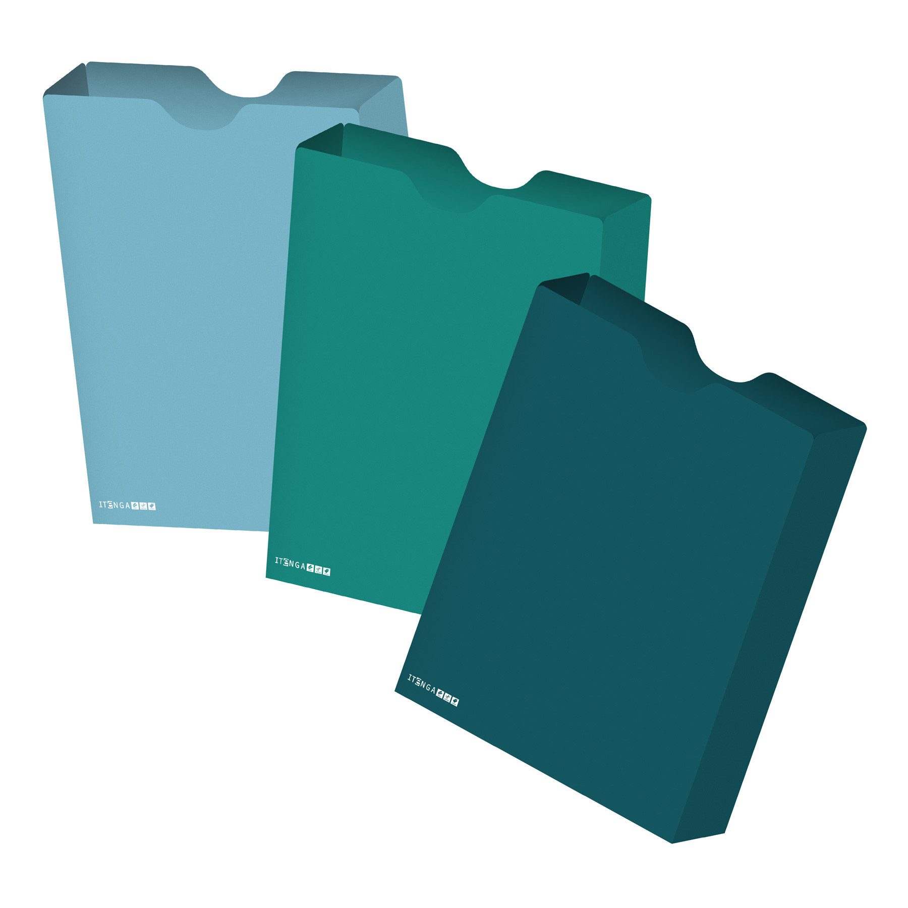 itenga Organisationsmappe itenga Heftbox DIN A4 Hochformat aus PP petrol türkis nordicblue - 3er