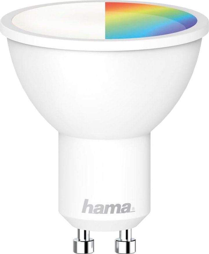 Hama LED-Leuchtmittel WLAN-LED-Lampe,GU10, 5,5W, RGBW, für Sprach-/App-Steuerung LED,dimmbar, GU10, Farbwechsler