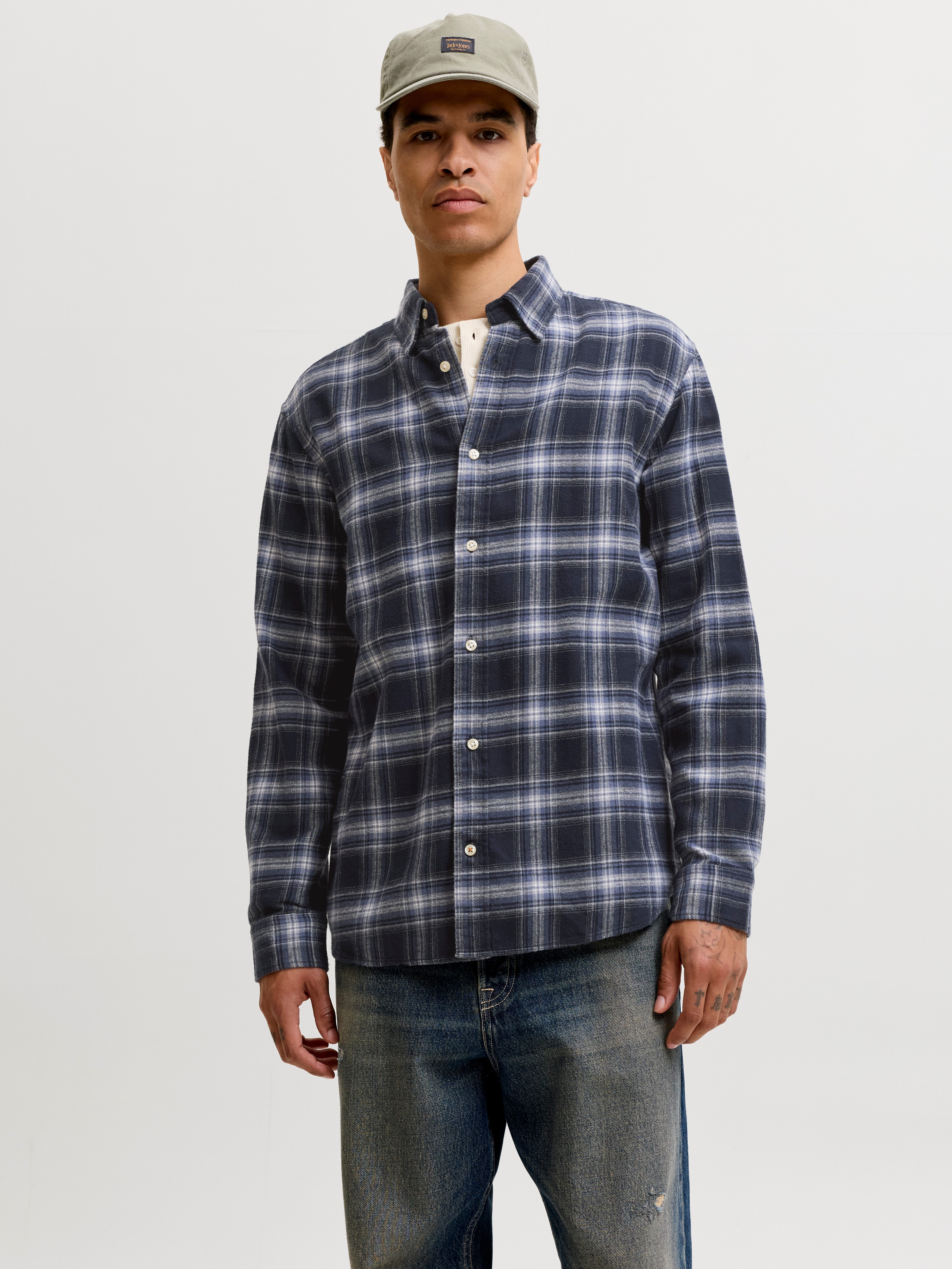 Jack & Jones Langarmhemd JJEFIELD CHECK SHIRT LS SN Baumwolle, normal geschnitten