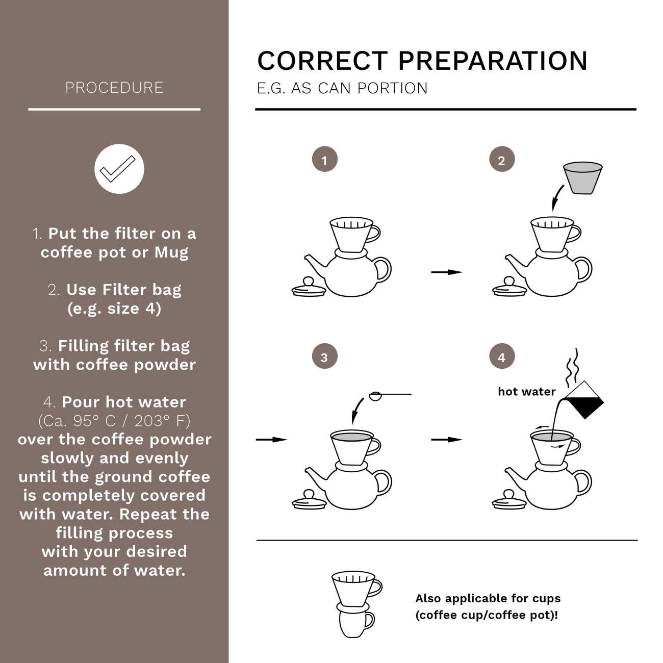 Creano Handfilter Creano Grauer Porzellan Kaffeefilter klein - Filter Größe 4, Porzellan, für Filtergröße 4