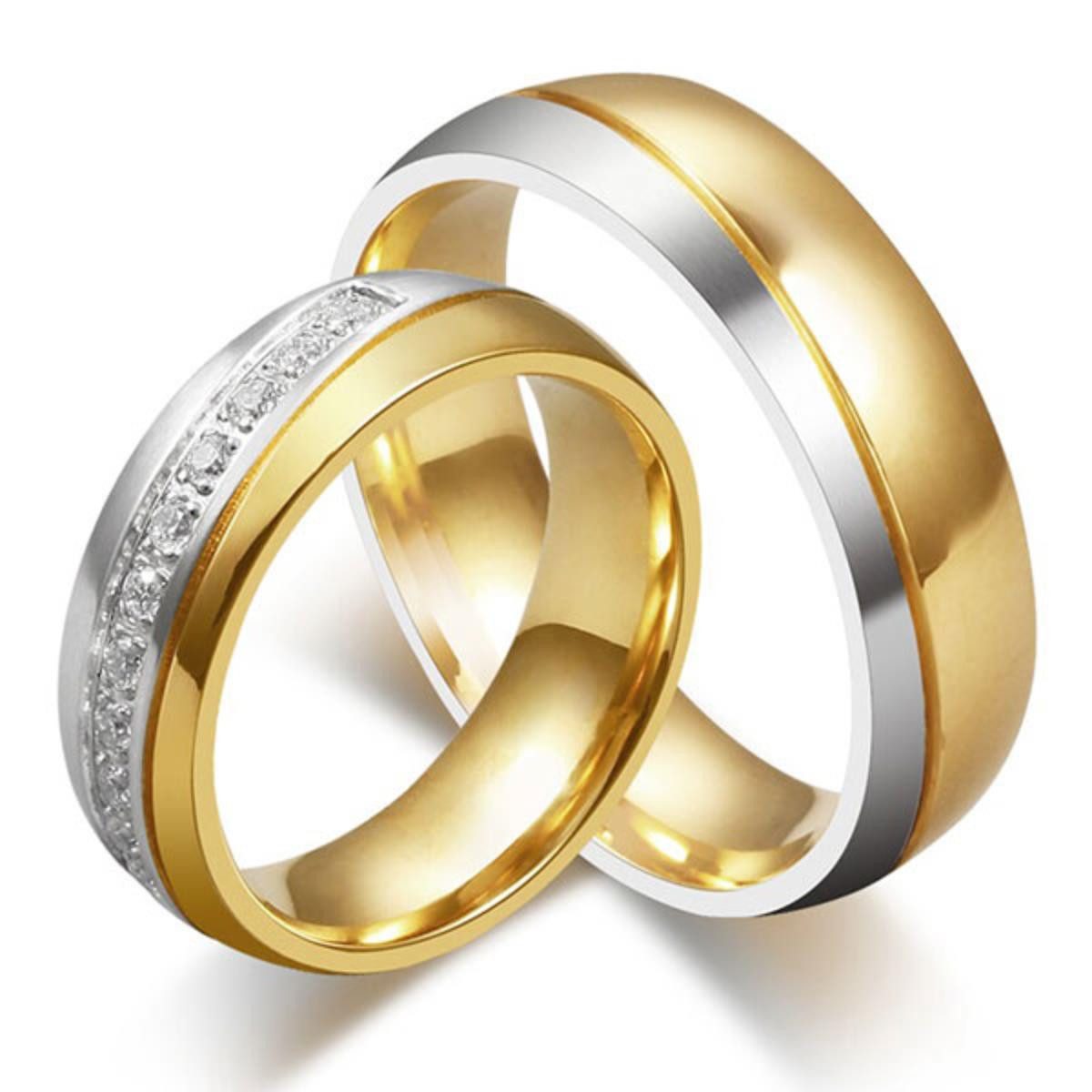 Order & Smile Schmuck Fingerring Eheringe günstig: Trauringe / Ring aus Edelstahl silber gold