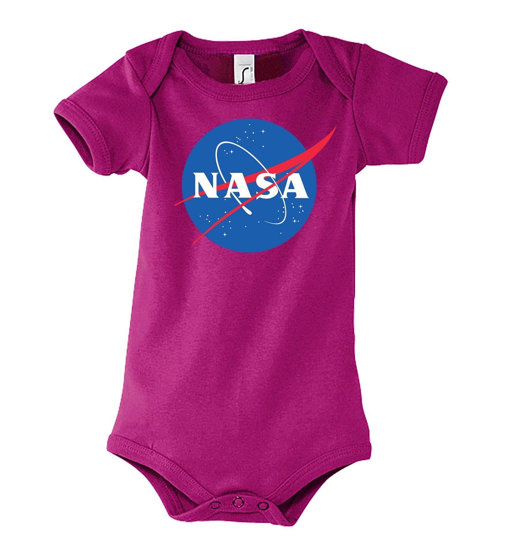 Youth Designz Kurzarmbody Baby Body Strampler NASA mit niedlichem Frontprint Fuchsia