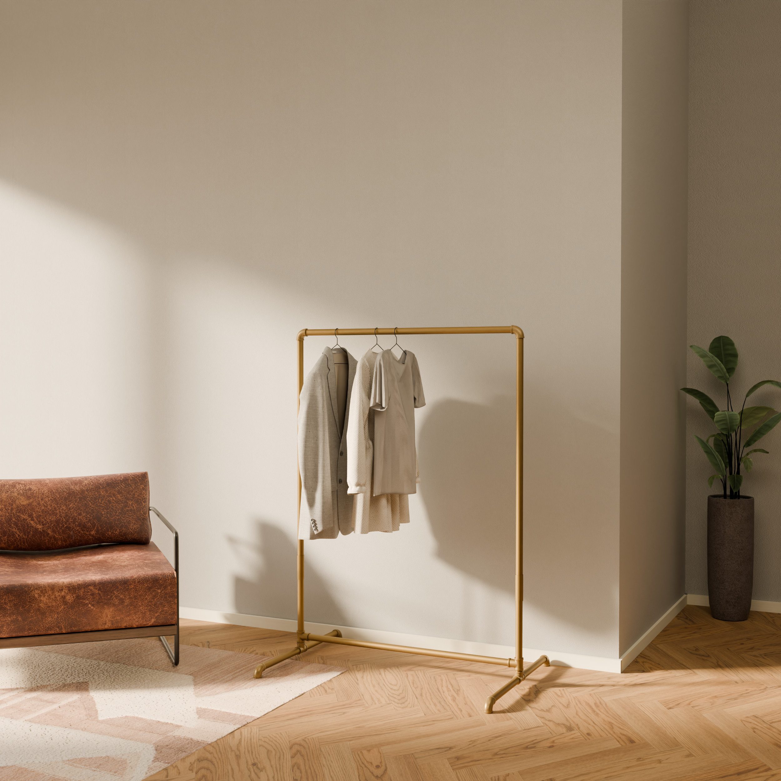 pamo. design Kleiderständer Kleiderständer LAS gold - freistehende Garderob günstig online kaufen