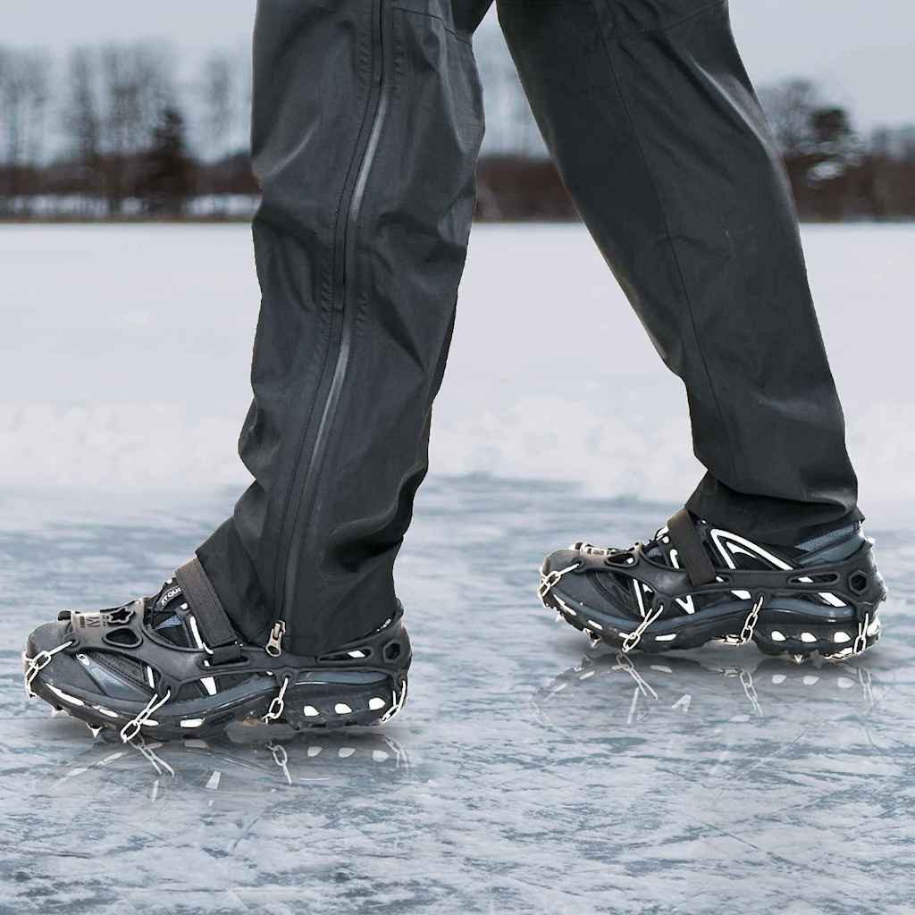 vidaXL Schneeschuhe, Eiskrallen für Schuhe Schwarz S