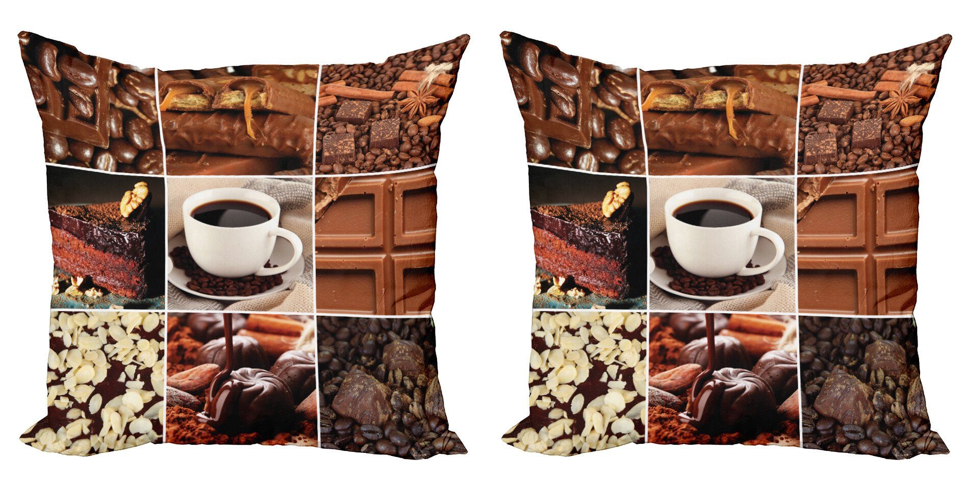 Kissenbezüge Modern Accent Doppelseitiger Digitaldruck, (2 Abakuhaus Kaffee-Schokoladen Braun Kakao Stück)