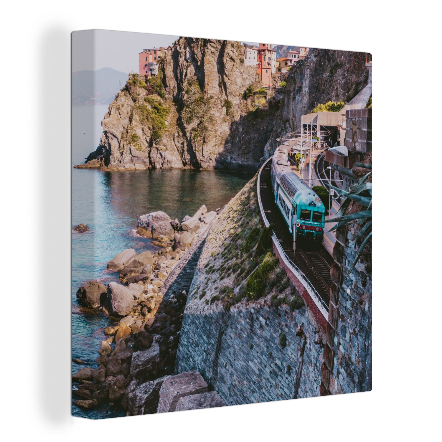 OneMillionCanvasses® Leinwandbild Italien - Zug - Meer, (1 St), Leinwand Bilder für Wohnzimmer Schlafzimmer