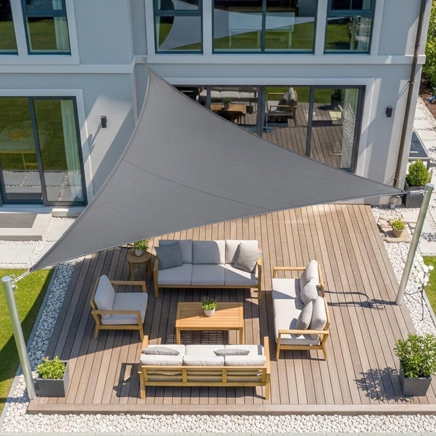 Sonnensegel Sonnensegel Dreieckig Anthrazit Wasserdicht UV Schutz 5x5x5m Anthrazit