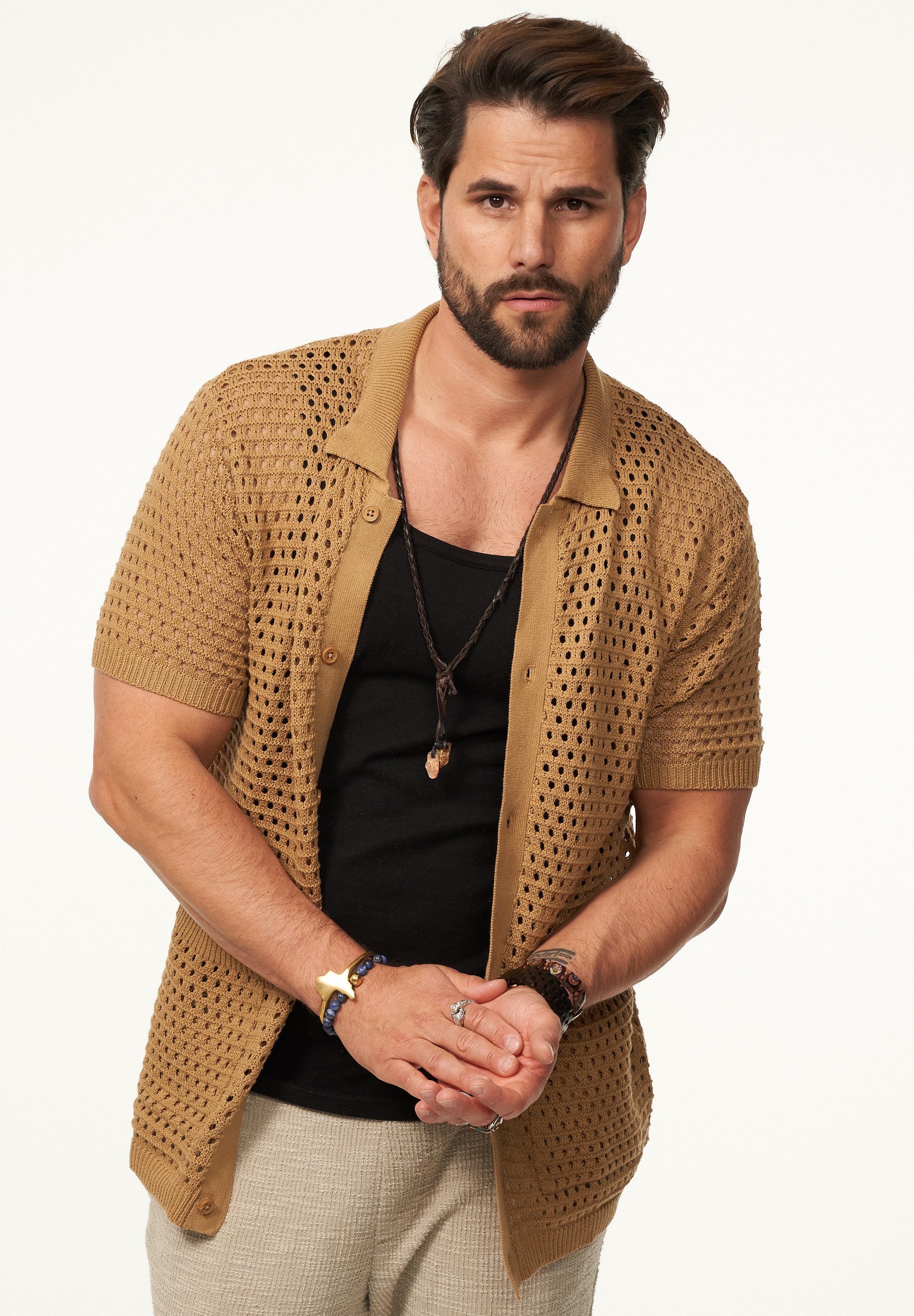 SOULSTAR Poloshirt im Crochet Vintage Summer-Look günstig online kaufen