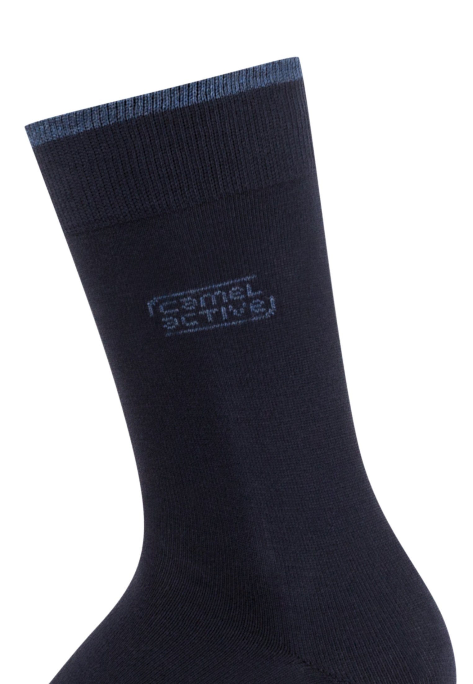 Logoprägung Freizeitsocken – und Grau camel (6-Paar) active Blau Navy biologischer Baumwolle Schwarz, aus