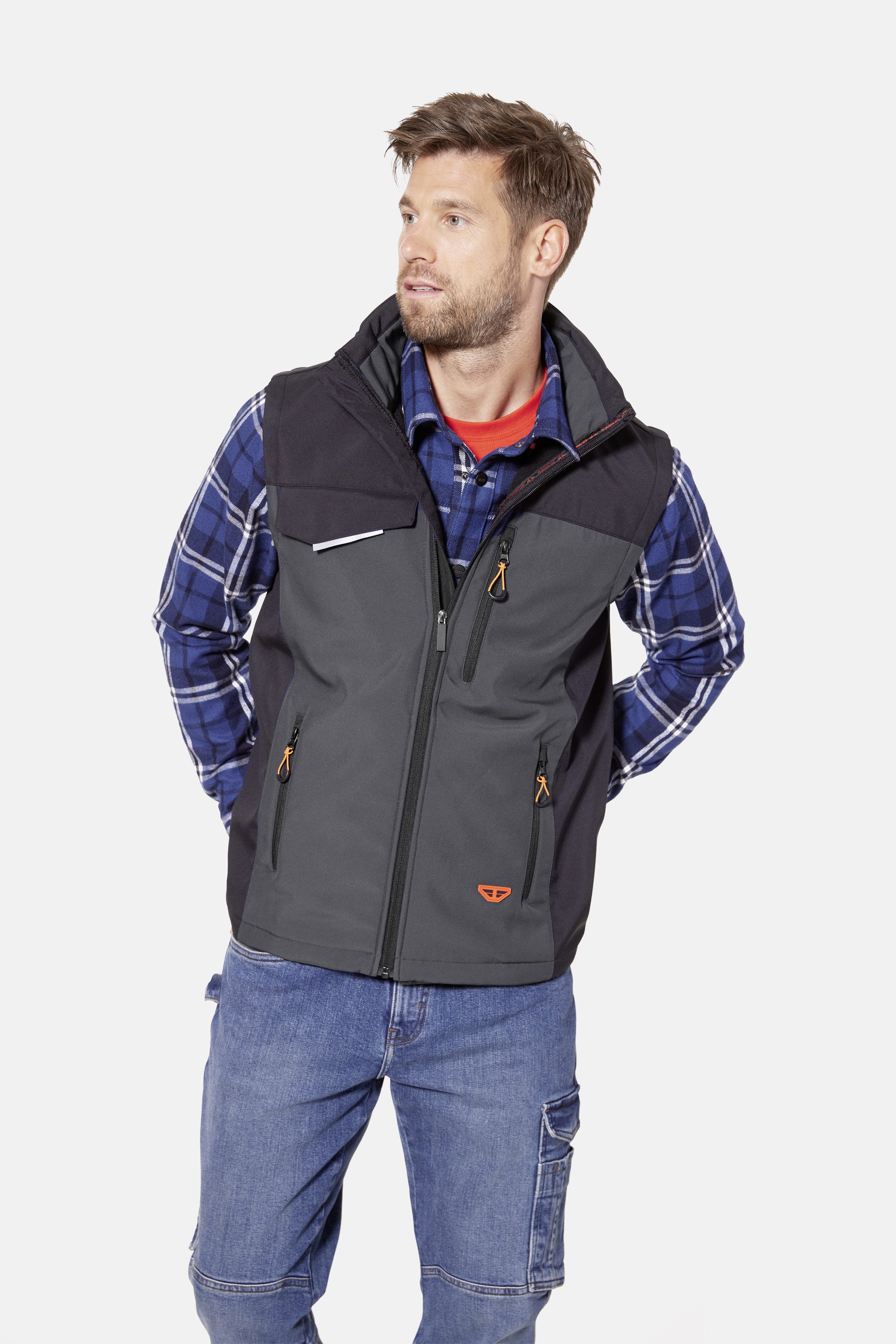 HERO by John Medoox Arbeitsweste Workwear Arbeits-Cargoweste Softshell Arbe günstig online kaufen