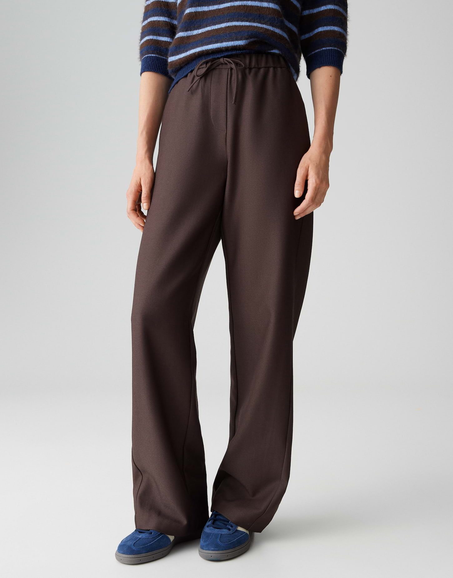 Anzughose MELANE DYNAMIC Wide Leg mit Twillstruktur