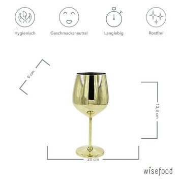 wisefood Cocktail-Set Edelstahl Weinglas gold 500ml