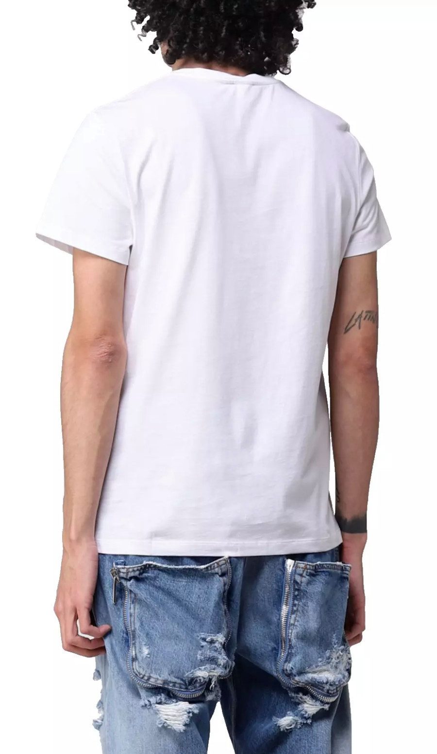 Balmain Paris T-Shirt Herren Flocked Tee Logo Straight Fit