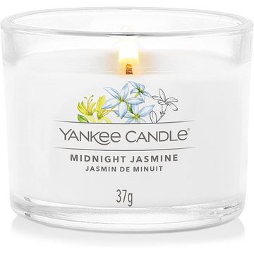 Yankee Candle Duftkerze Midnight Jasmine, 3 x 37 g, Duft von Wasserjasmin, aus Sojawachs