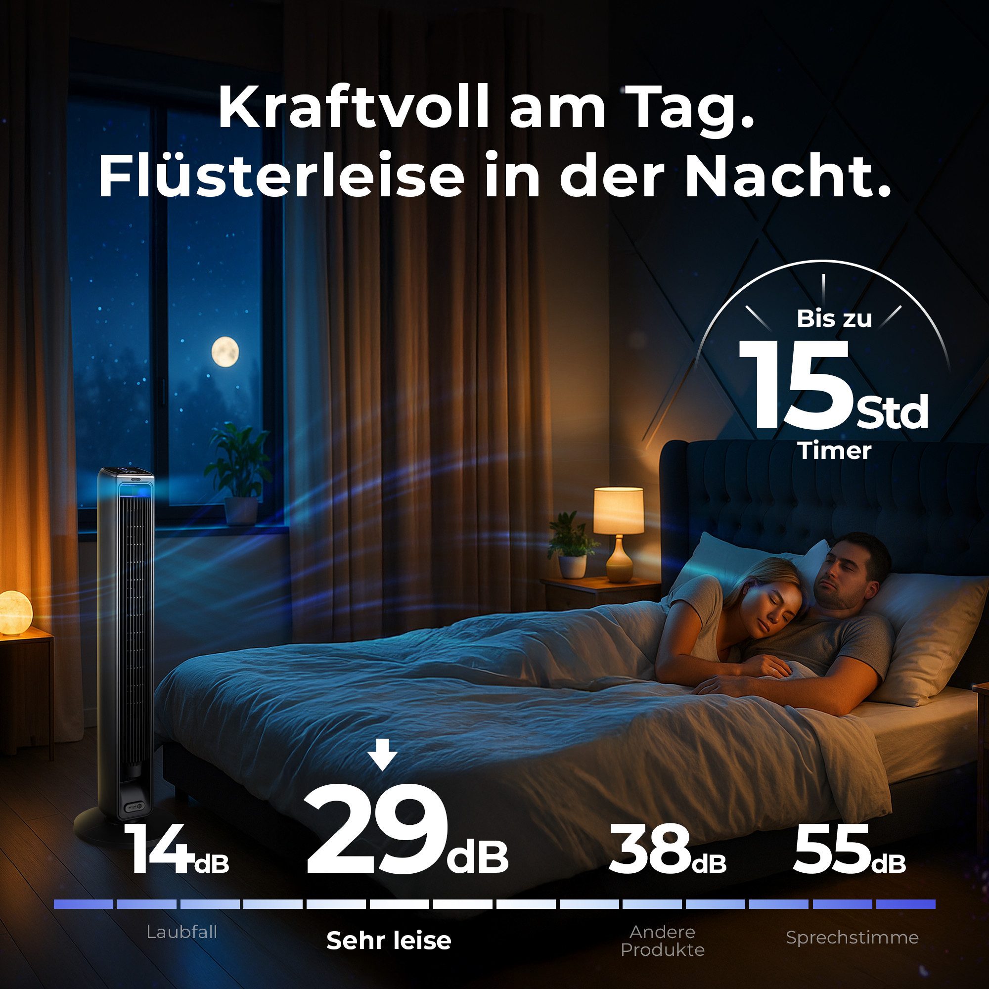 Balter Turmventilator VT-10-GR, Mit Fernbedinung leiße günstig online kaufen