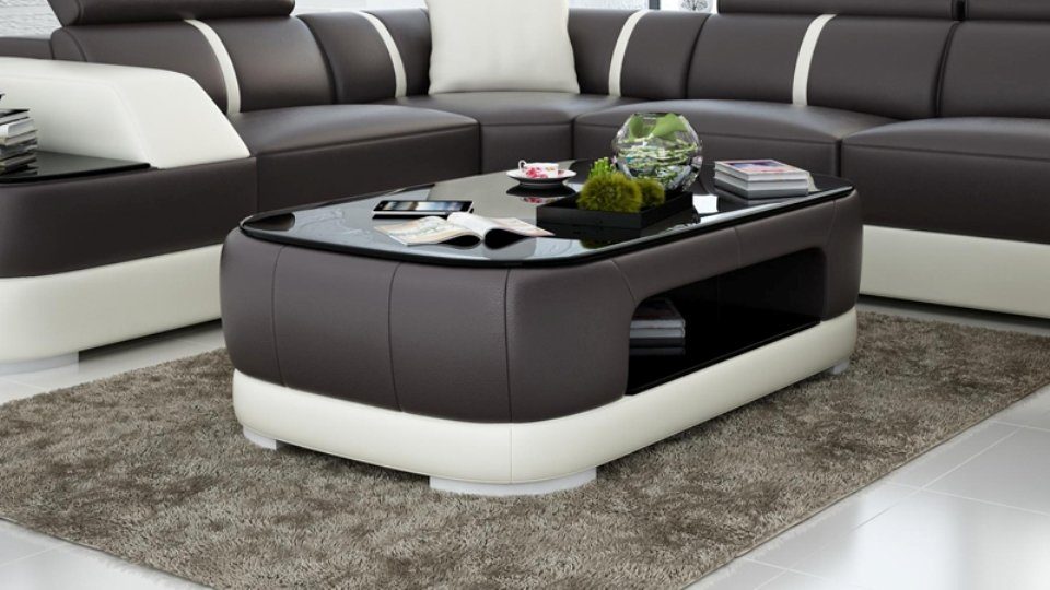 JVmoebel Couchtisch Gepolsterter Couchtisch Tisch Couchtische Glastisch Tische Design Beistelltisch