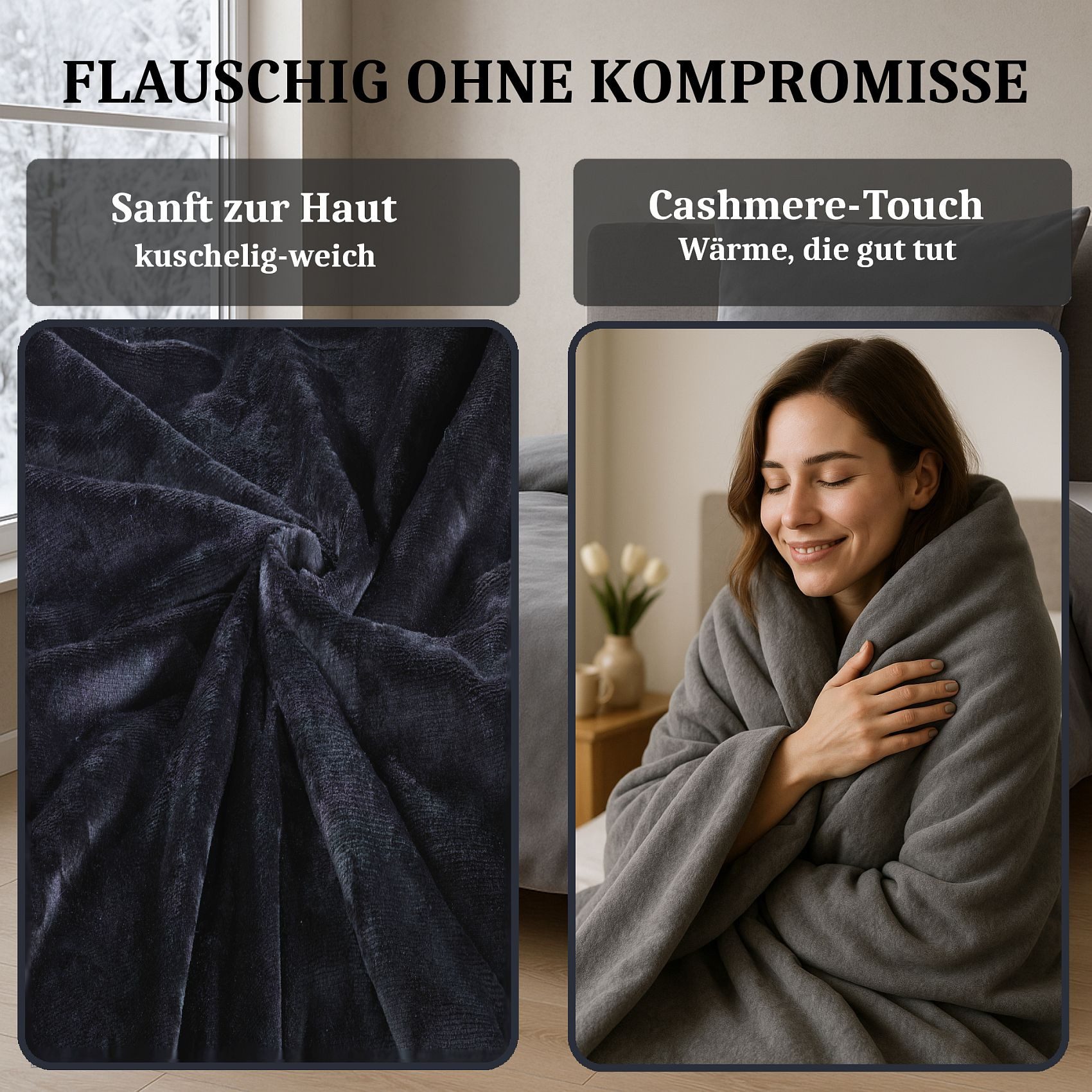 Malika Bettwäsche Cashmere-Touch Fleece, weiche, warme Winterbettwäsche, Cashmere Touch, 3 teilig, Flauschig warmes Teddy-Plüsch – Bild 3 von 5