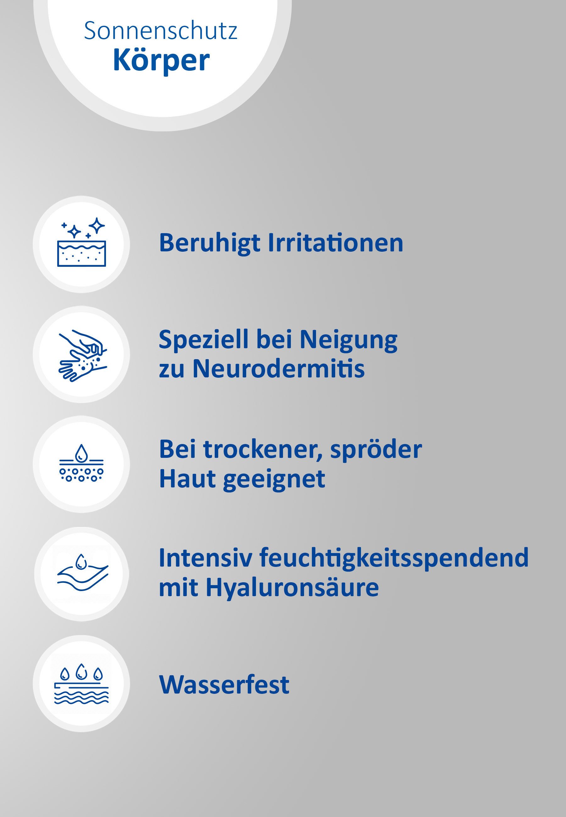 Ladival Sonnenschutzspray Trockene Haut Sonnenschutz-Spray, Sonnencreme, feuchtigkeitsspendend mit Hyaluronsäure & LSF 30