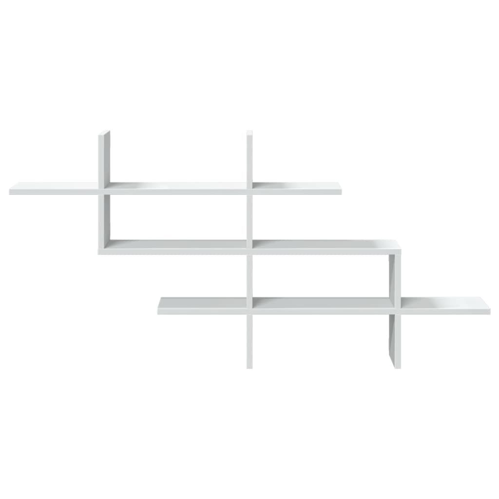 vidaXL Regal Wandregal Weiß 124,5x18x60,5 cm Holzwerkstoff, 1-tlg. – Bild 4 von 5