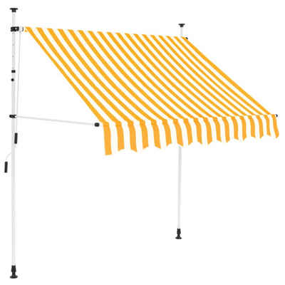 DOTMALL Markise Einziehbare Markise Handbetrieben 200 cm Orange/Weiß Gestreift