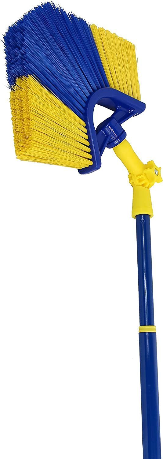 vom Pullach Hof Verstellbesen Teleskop Dreieckbesen 4m mit Winkel und 1x Ersatz Besen Kopf, (1-tlg)