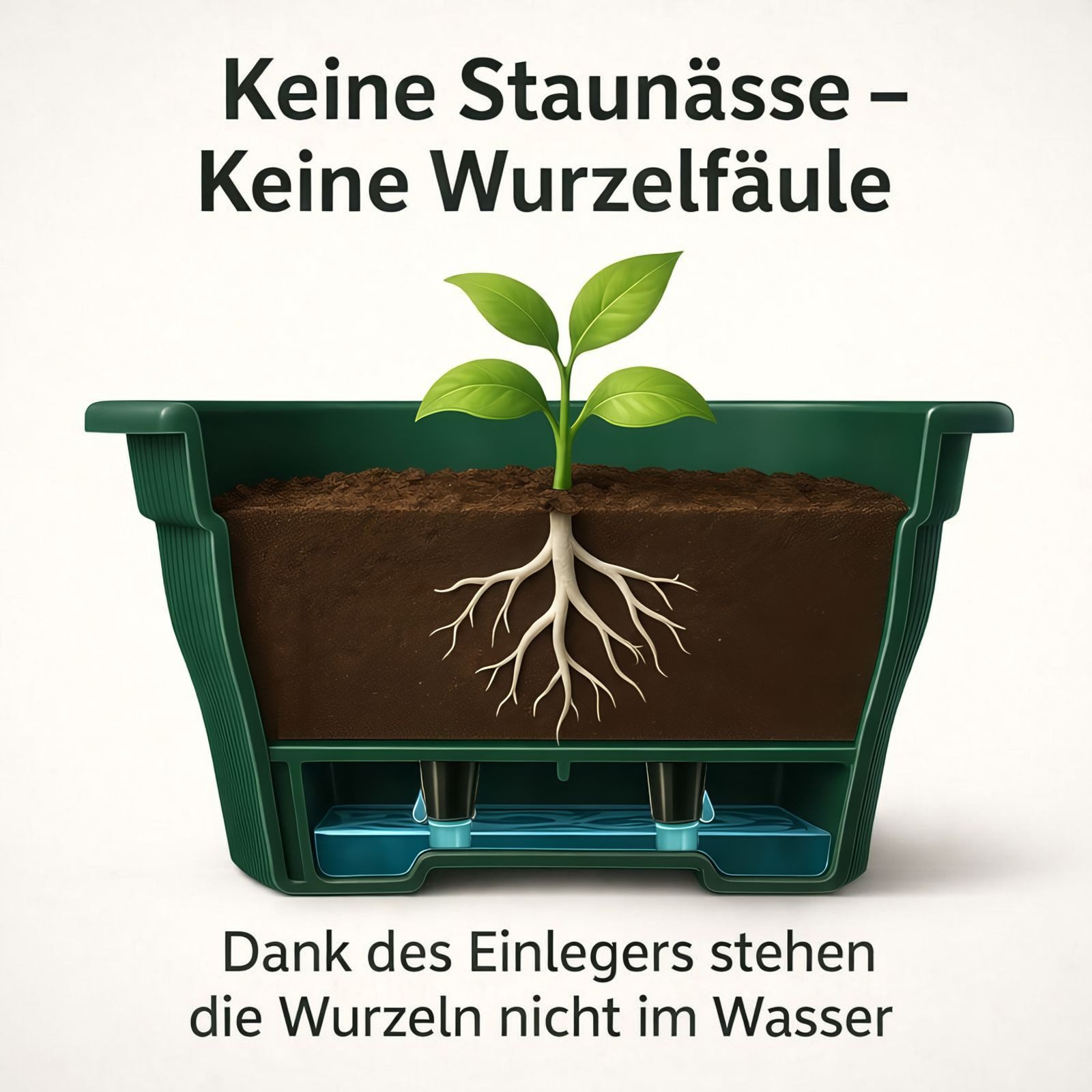 BURI Blumenkasten Blumenkasten Balkonkasten 100 Pflanzkasten stabil Wasserspeicher grün (1 St)