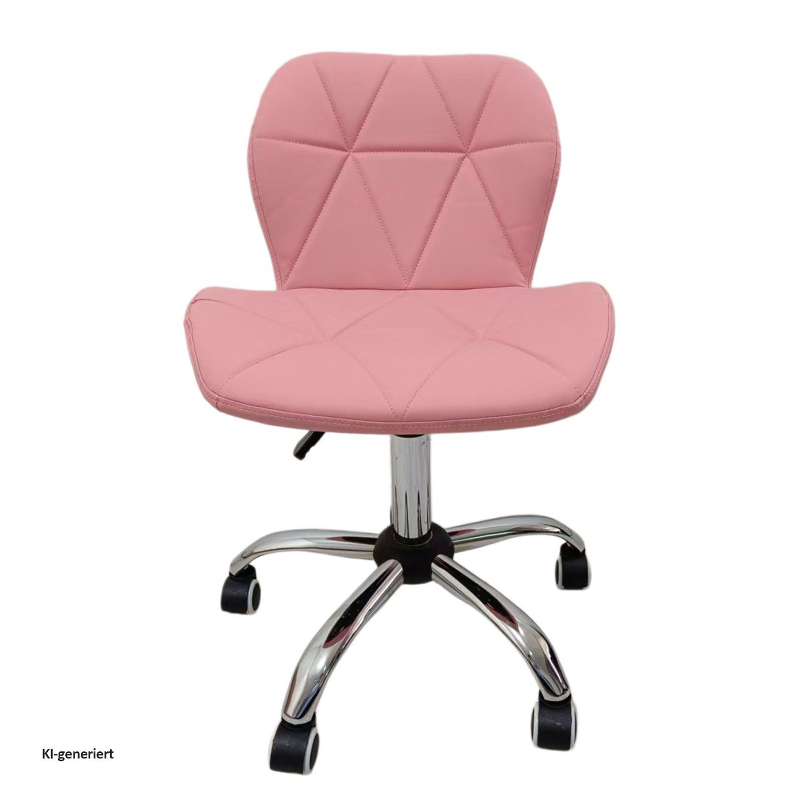HTI-Living Drehstuhl Neville mit Kunstlederbezug, höhenverstellbar, Hartbodenrollen, Rosa (1 Stück), Höhenverstellbar, Kunstlederbezug – Bild 5 von 5