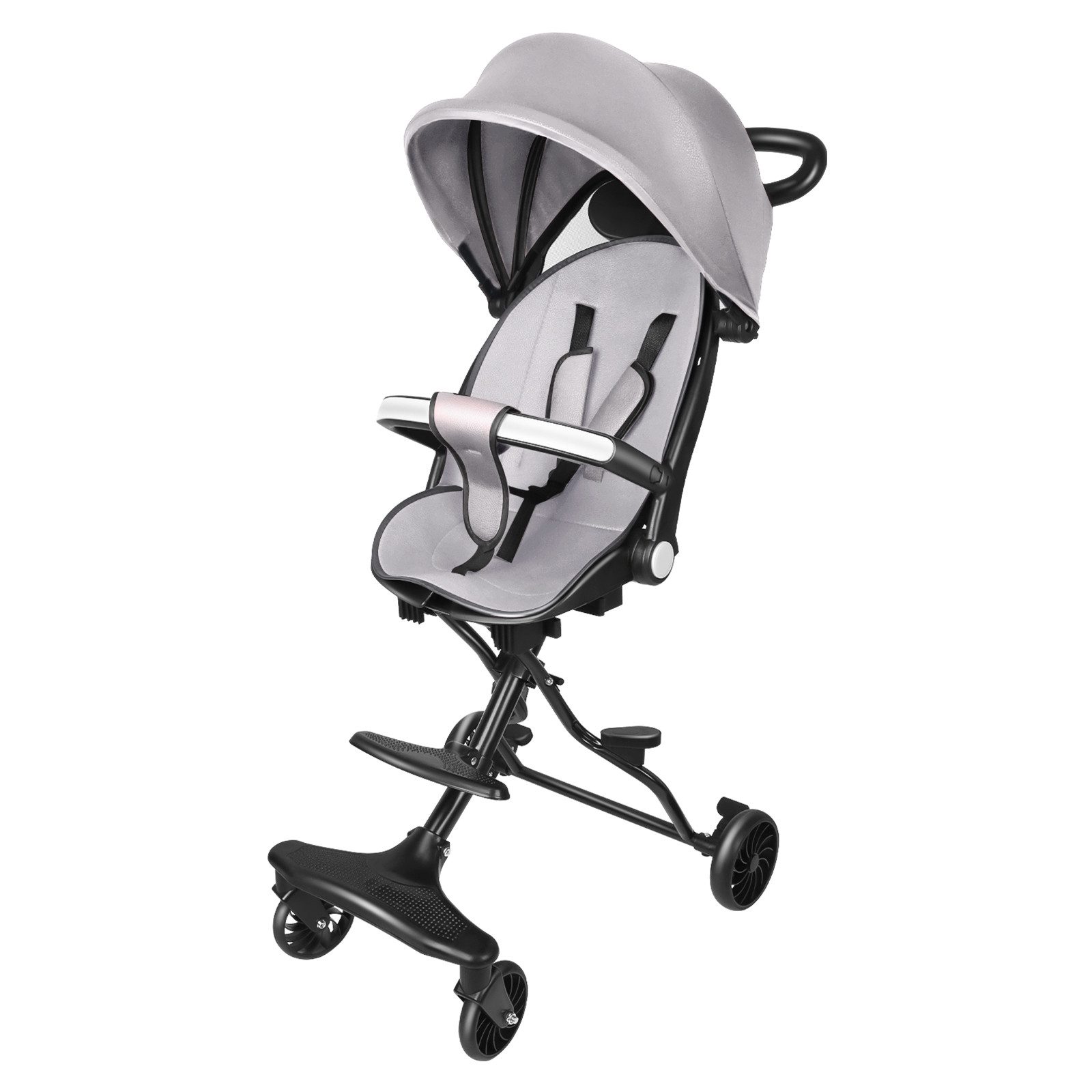 JEOBEST Kinder-Buggy Kinderwagen 3 in 1 Komplettset, Schwenkbare Sitz, Kunststoff Sitz