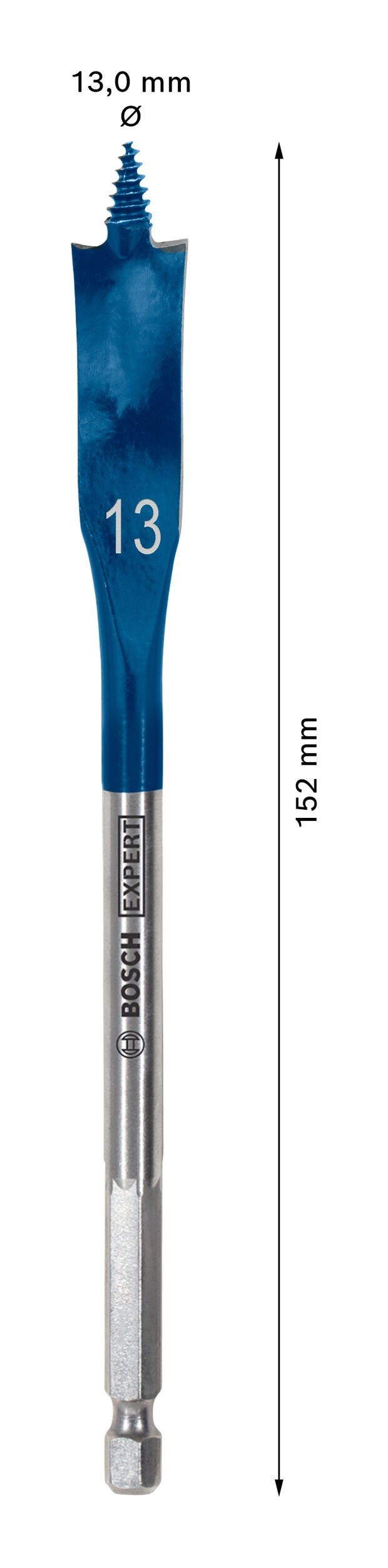 152 Sechskant SelfCut Expert Speed, - BOSCH Flachfräsbohrer Holzbohrer x 13 mm