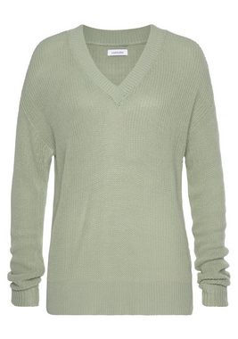 LASCANA V-Ausschnitt-Pullover aus weichem Strick, bequemer Damenpullover