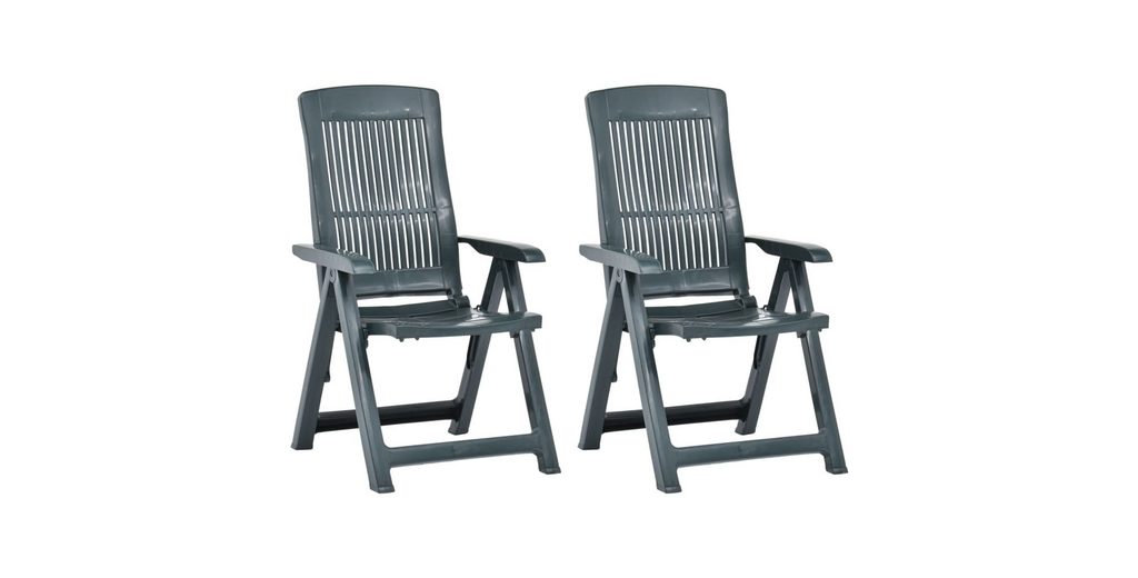 vidaXL Gartenstuhl »Verstellbare Gartenstühle 2 Stk. Kunststoff Grün