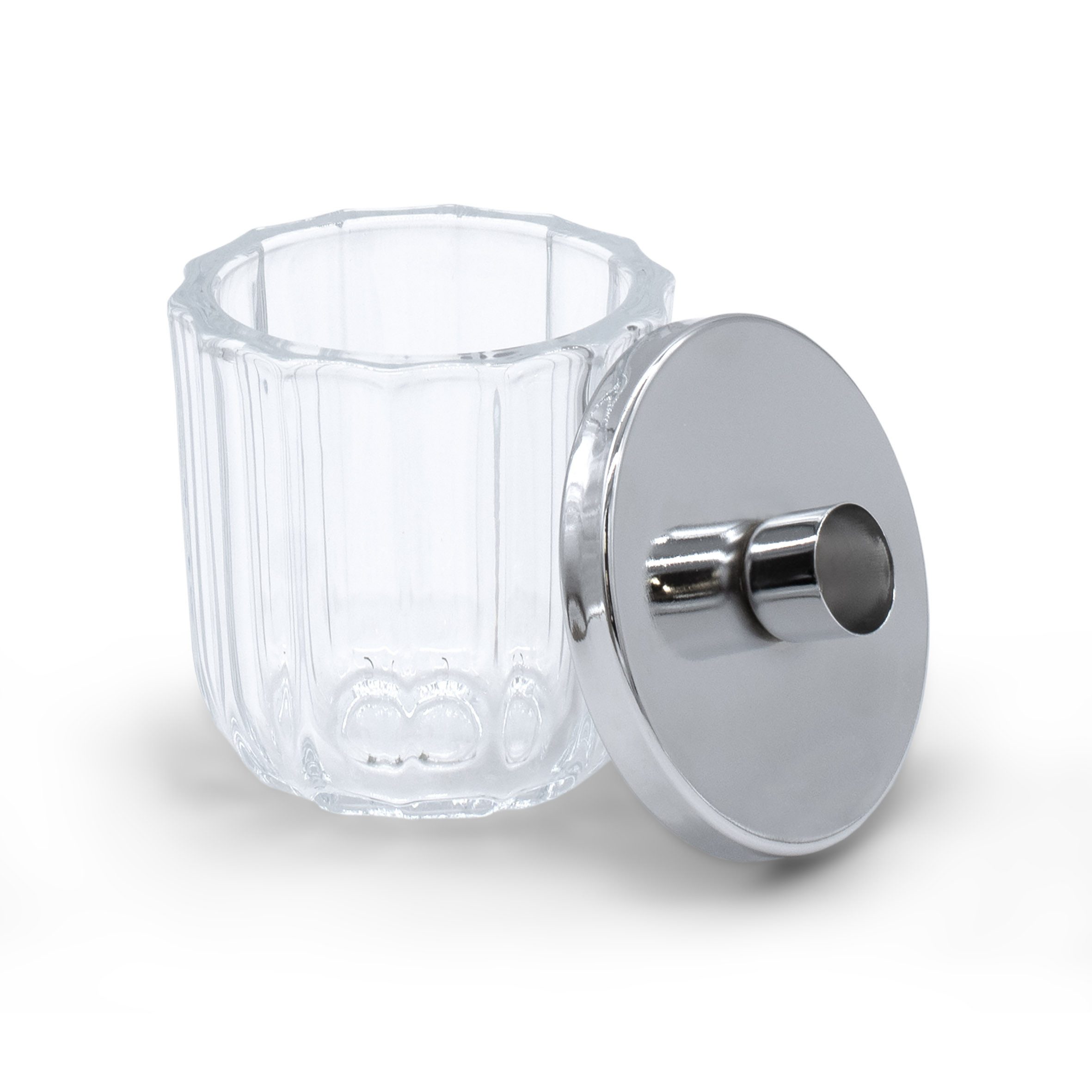 Spetebo Kerzenhalter Metall Kerzenhalter mit Deko Glas (Stück, 1 St., Kerzenhalter), Kerzenständer in Silber für Stabkerzen