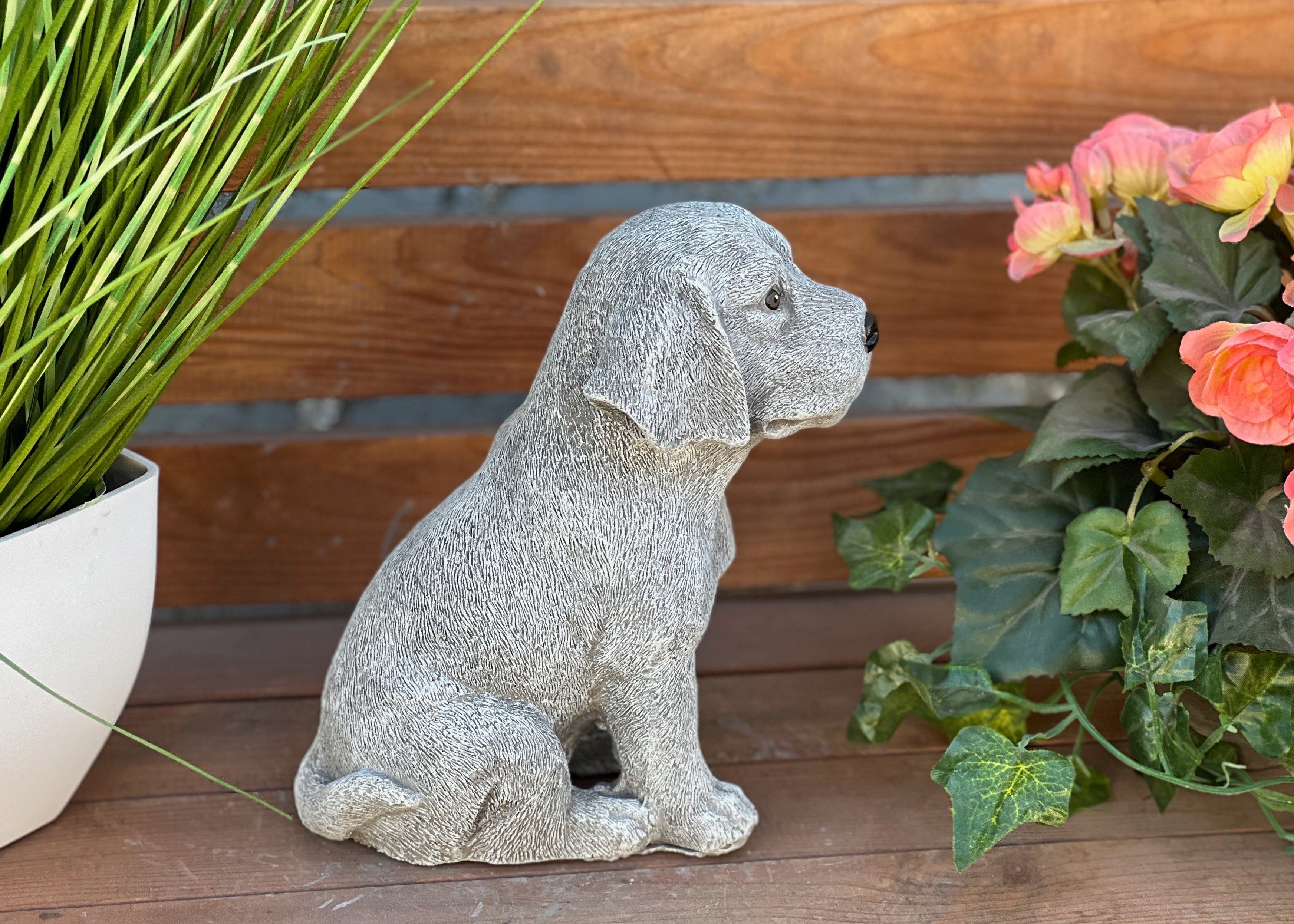 Stone and Style Gartenfigur Beagle Steinfigur witterungsbeständig Gartenfigur Welpe