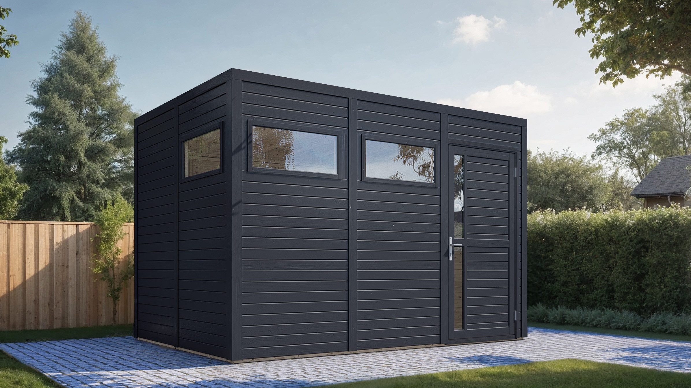 BERTILO Gartenhaus Cubus 3 anthrazit, BxT: 337x240 cm