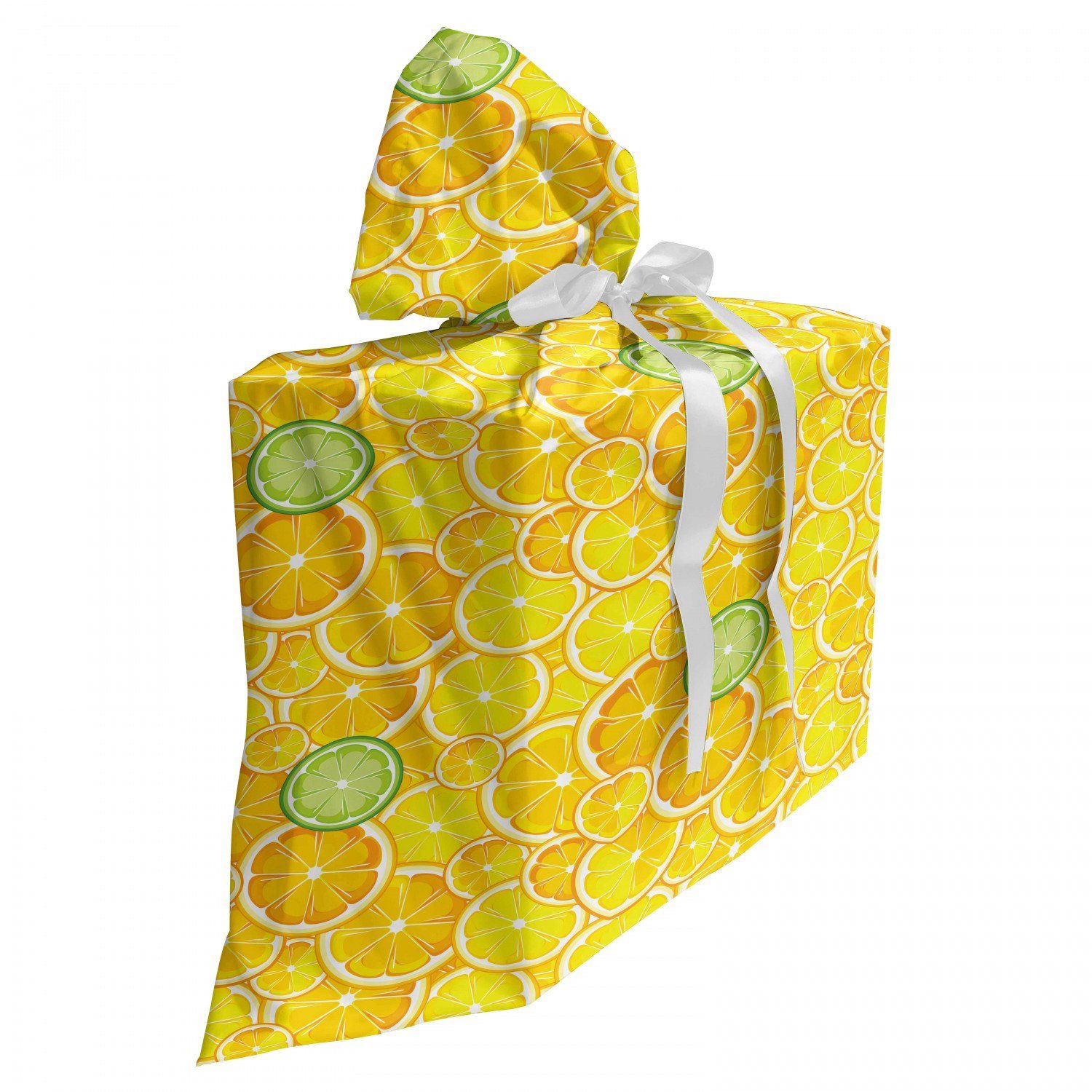 Abakuhaus Geschenkbox 3x Bändern Wiederbenutzbar, Obst Lemon orange Kreise
