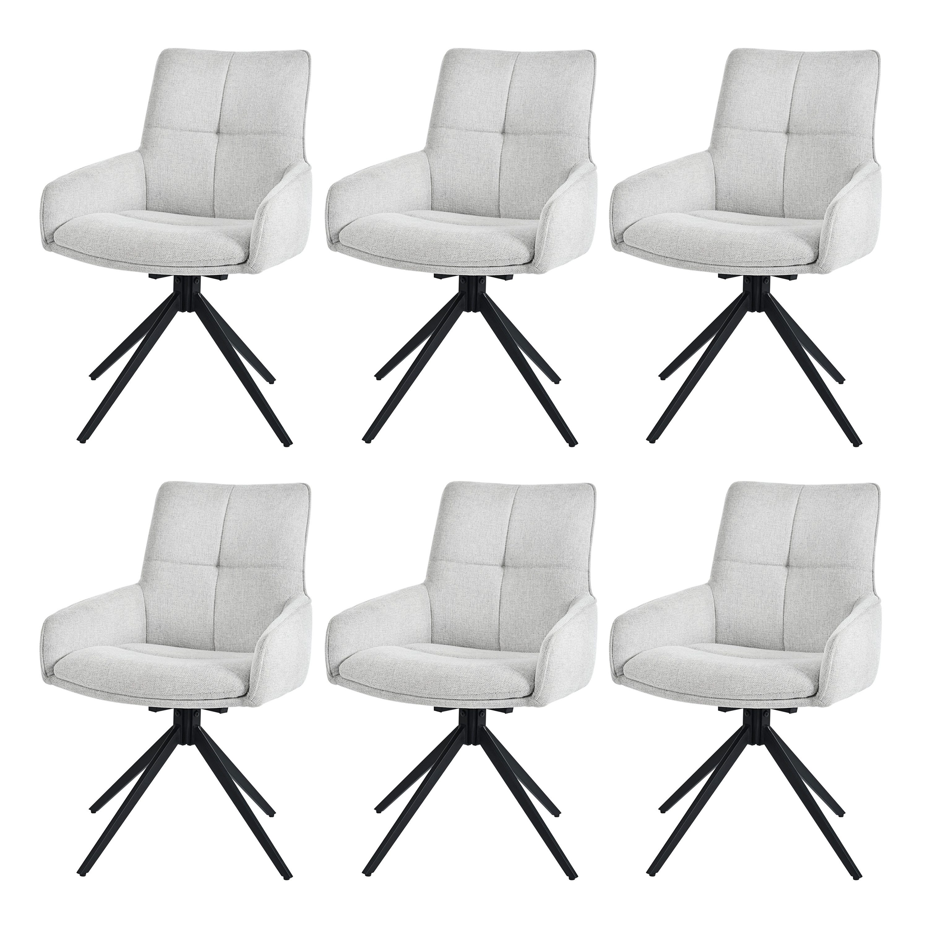 MODFU Esszimmerstuhl Polsterstuhl,Küchenstuhl (Ergonomische 6er Drehstühle günstig online kaufen