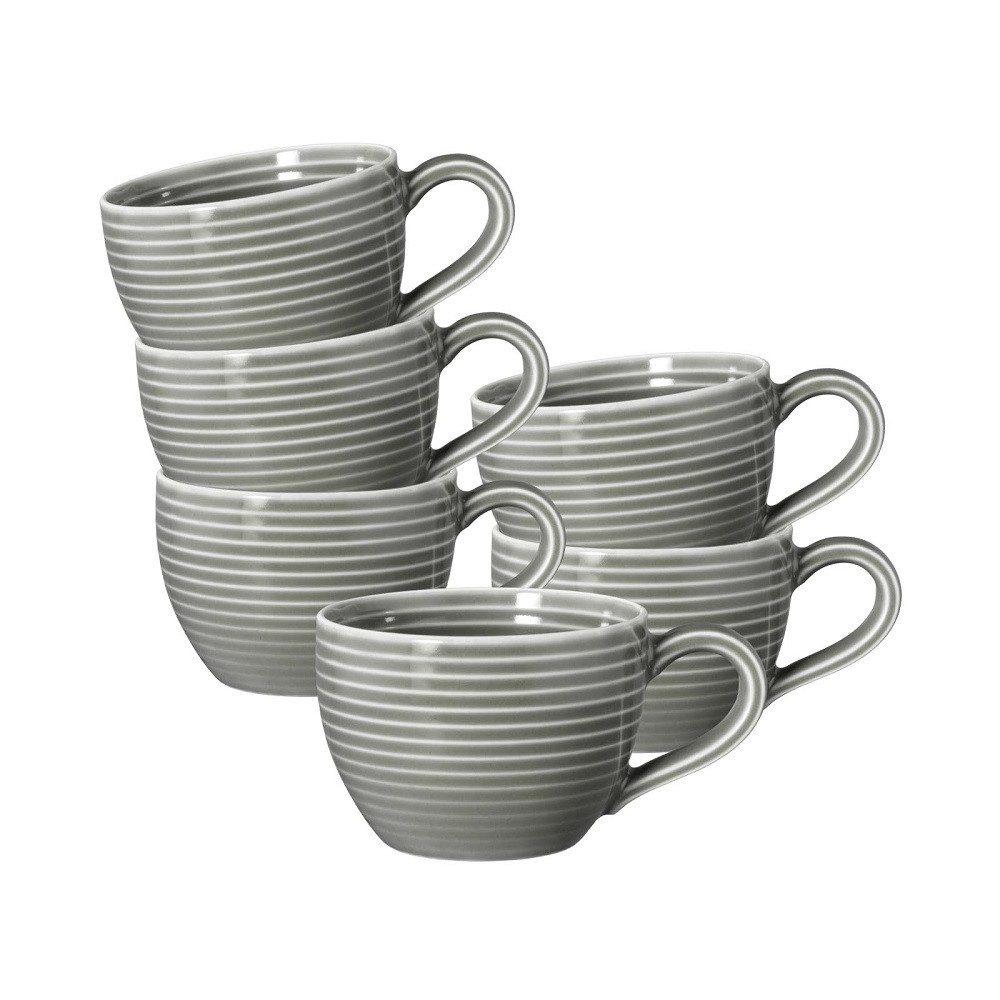 Seltmann Weiden Espressotasse Seltmann Weiden Beat Perlgrau Espressoobertasse 0,11 l 6er Set, Porzellan